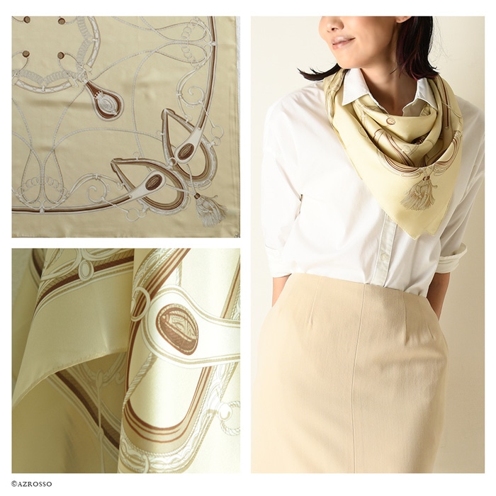 楽天市場】日本製 シルク スカーフ 大判 スカーフ 正方形 90 シルク