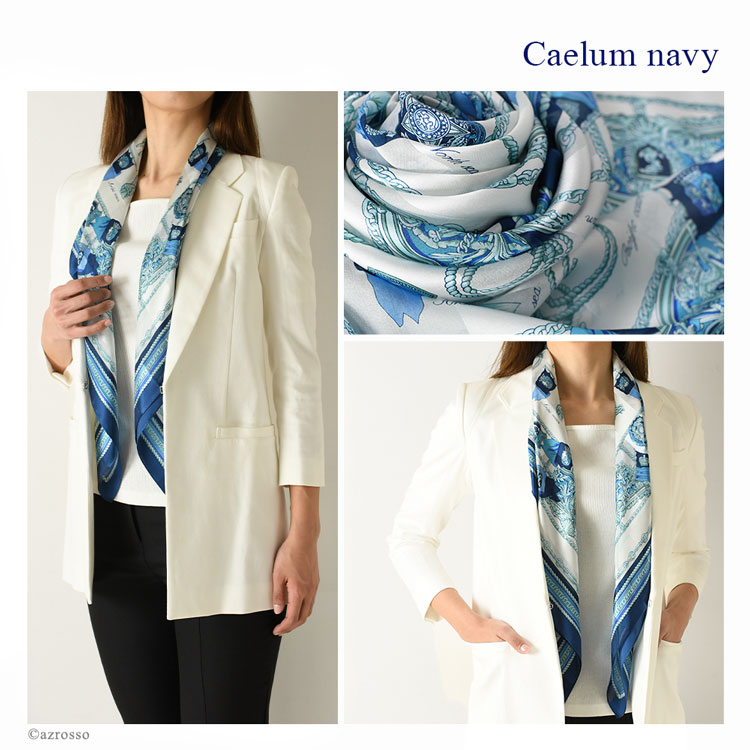 楽天市場】スカーフ シルク 大判 正方形 90 シルク100 日本製 横浜