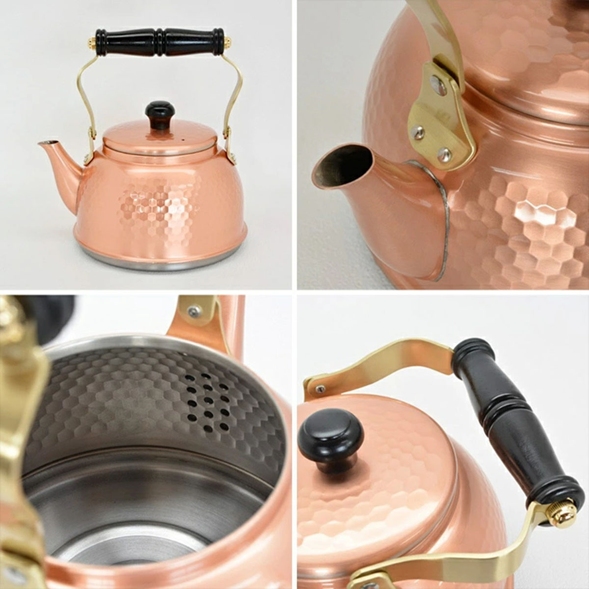 楽天市場】新光金属 新光堂作 純銅 IH対応 鎚目入れケトル1.5L 純銅製