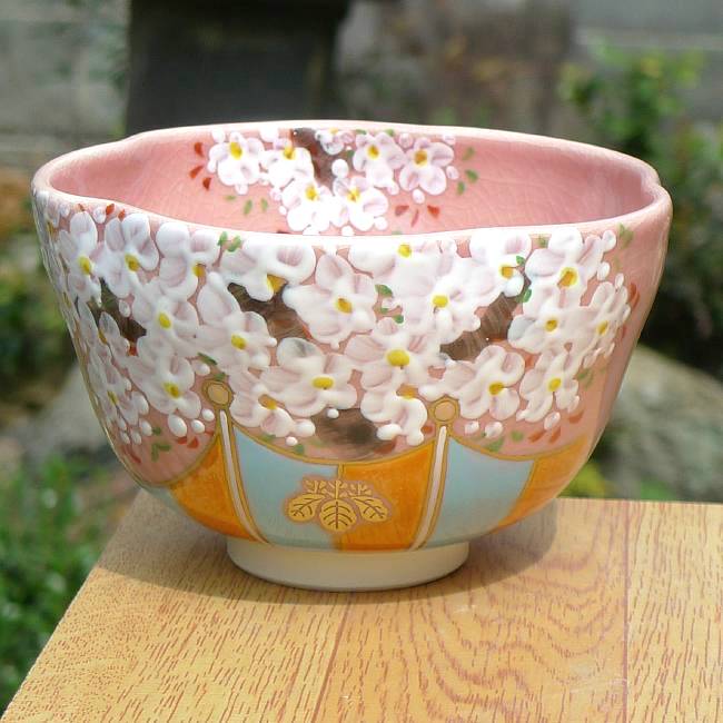 楽天市場】京焼 清水焼 醍醐桜抹茶碗 剛 : 京焼清水焼専門店 松韻堂