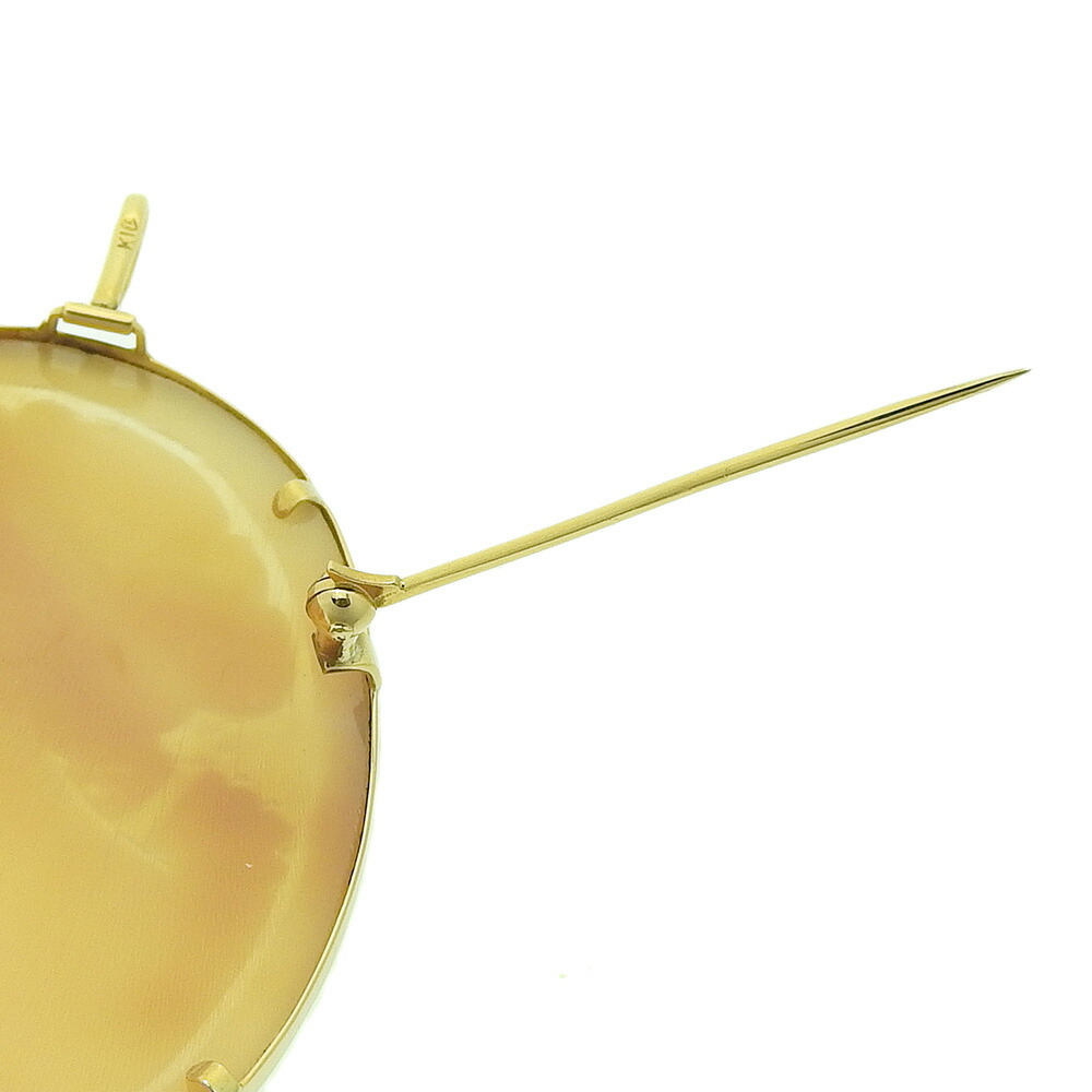 楽天市場】【本物保証】 新品同様 シェルカメオ ペンダント付ブローチ