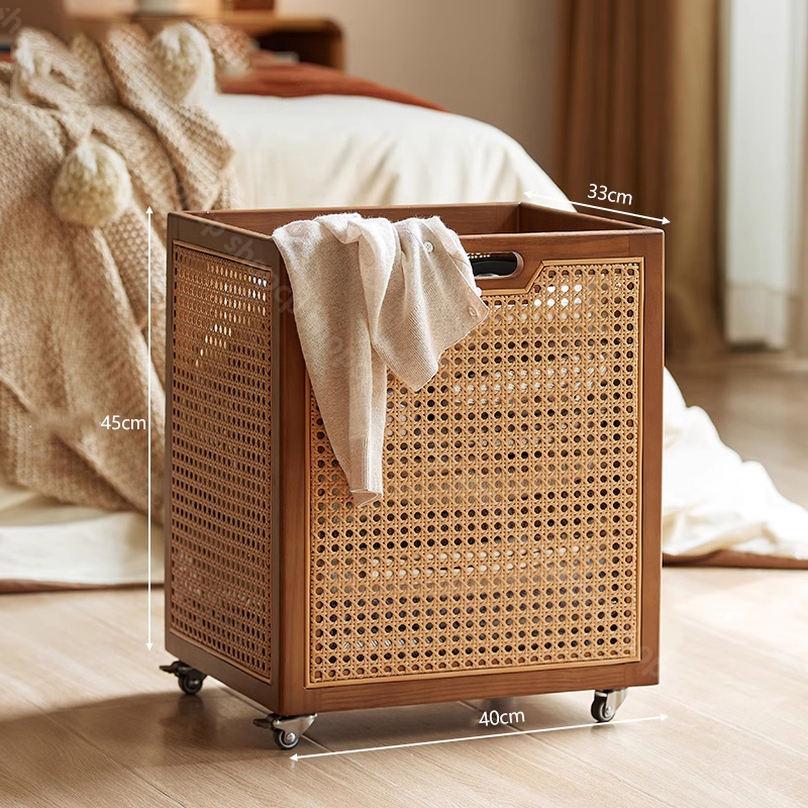 楽天市場】1000円OFFクーポン 籐編み ラタン ランドリー 脱衣カゴ 木製