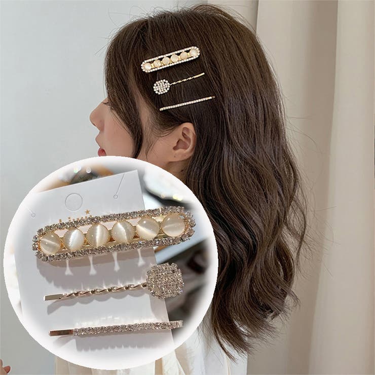楽天市場】shoppinggo ヘアピンセット 3点セット ヘアクリップ