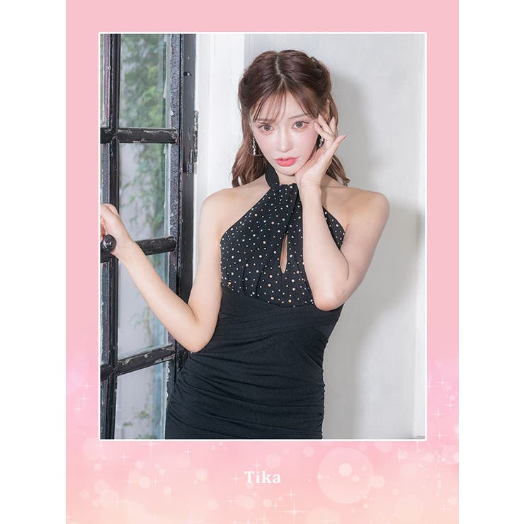 楽天市場】Tika クロスデザインマーメイドラインロングドレス セクシー