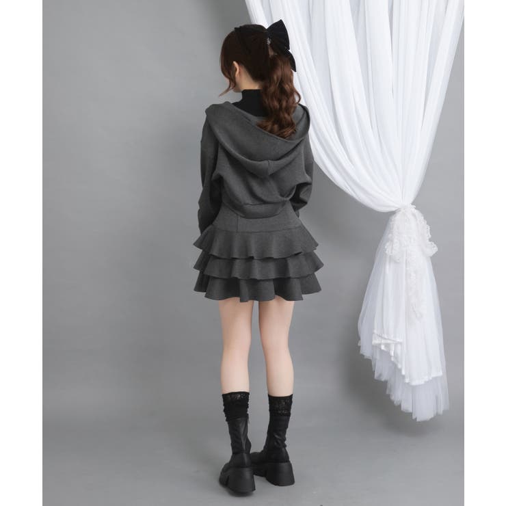 楽天市場】DearMyLove ティアードフリルミニキャミワンピ&パーカー