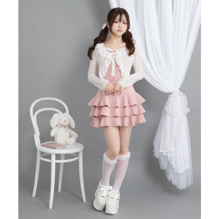 楽天市場】DearMyLove ティアードフリルミニキャミワンピ&パーカー