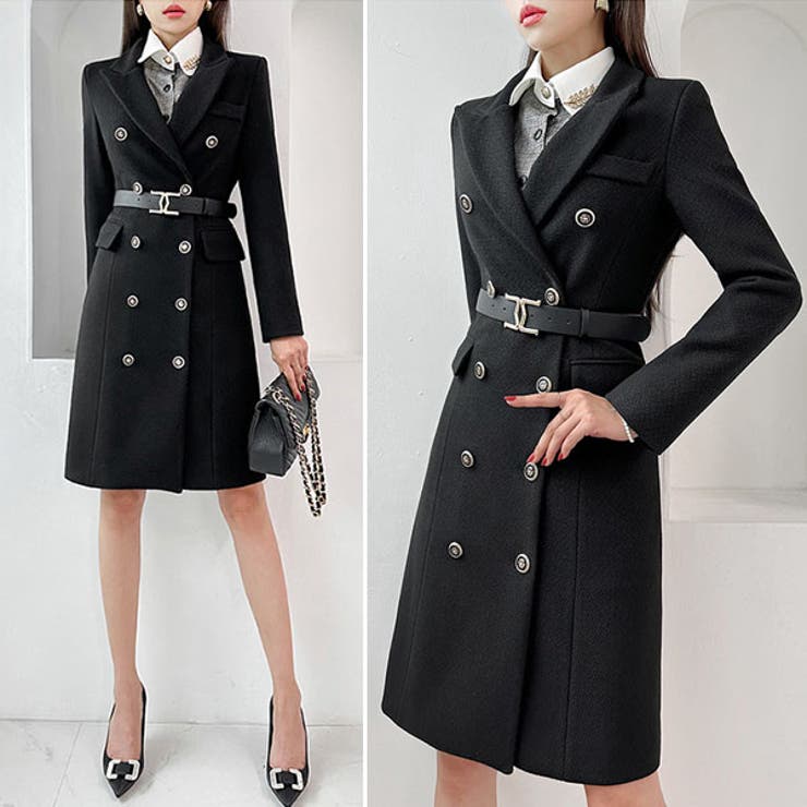 楽天市場】KawaiCat コート ワンピース レディース 長袖 ダブルボタン