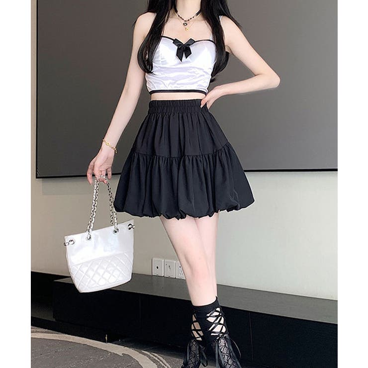 楽天市場】kirakiraShop ハイウエストバルーンミニスカート ボトムス