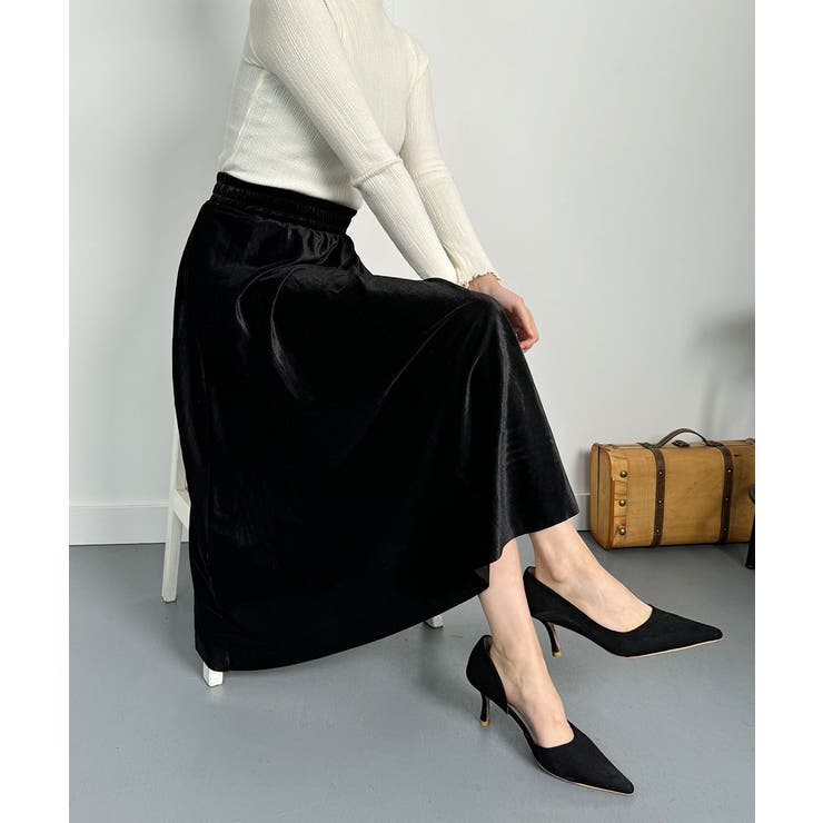 楽天市場】VIVID LADY ベロアフレアスカート 秋 冬 ベロアロング