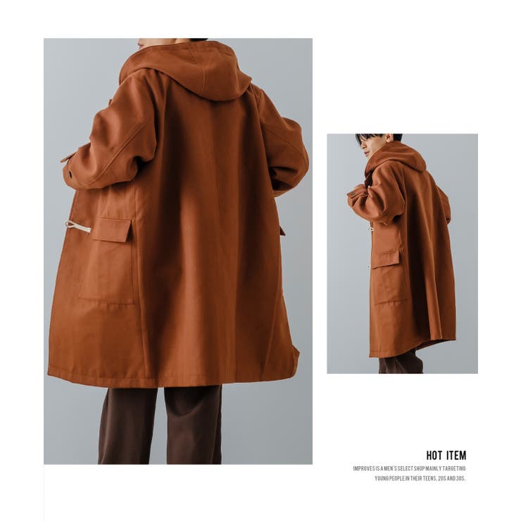 楽天市場】improves ダッフルコート メンズ メルトン ロングコート