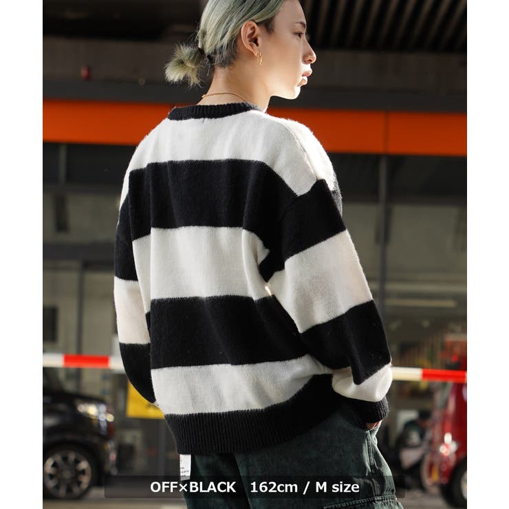 楽天市場】ONE 4 PREMIUM ◇モヘアライク ボーダー ルーズニット