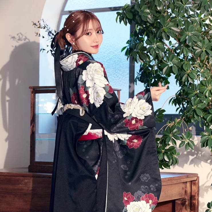 楽天市場】Dazzy [3点SET]漆黒紅牡丹柄二尺袖・袴 浴衣・着物 : SHOPLIST