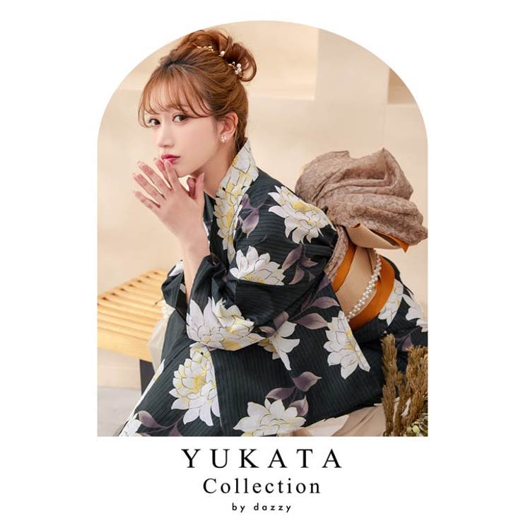 楽天市場】Dazzy [3点SET]縦縞 × 牡丹柄 浴衣【2024年新作/YUKATA by