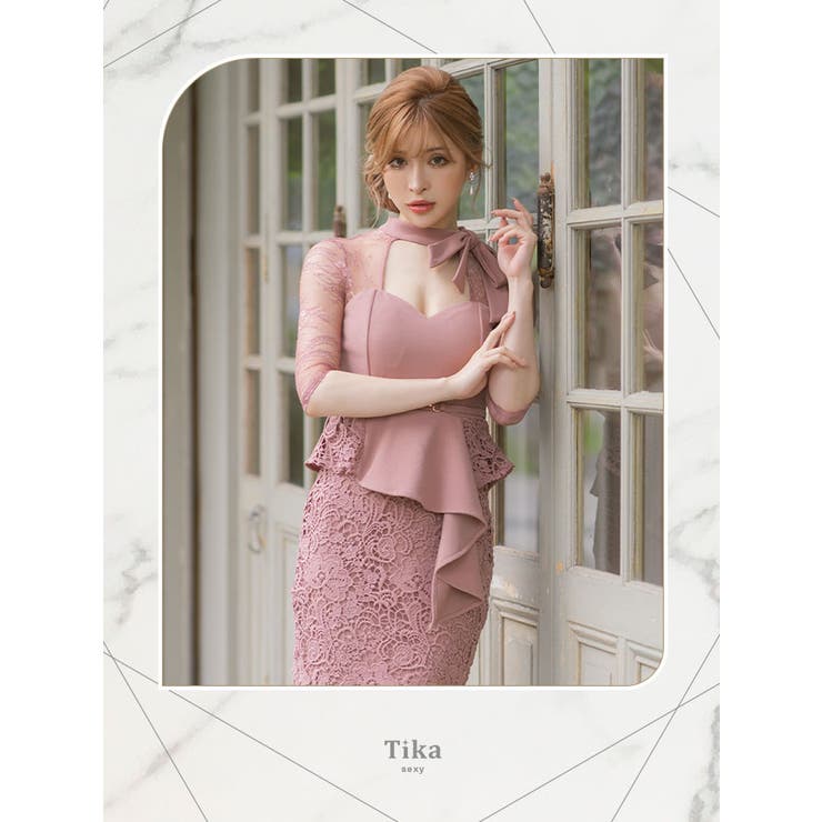 楽天市場】【10％OFFクーポン！配布中！】Tika ネックリボンペプラム