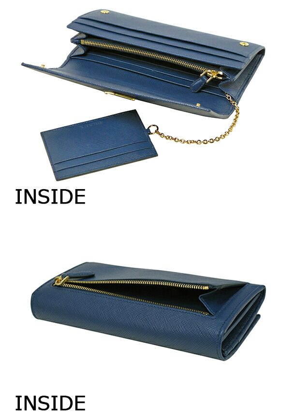 楽天市場】プラダ PRADA 長財布/パスケース付き レディース ネイビー