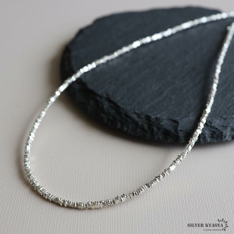 楽天市場】シルバー925 不揃いビーズネックレス 不揃いストーン