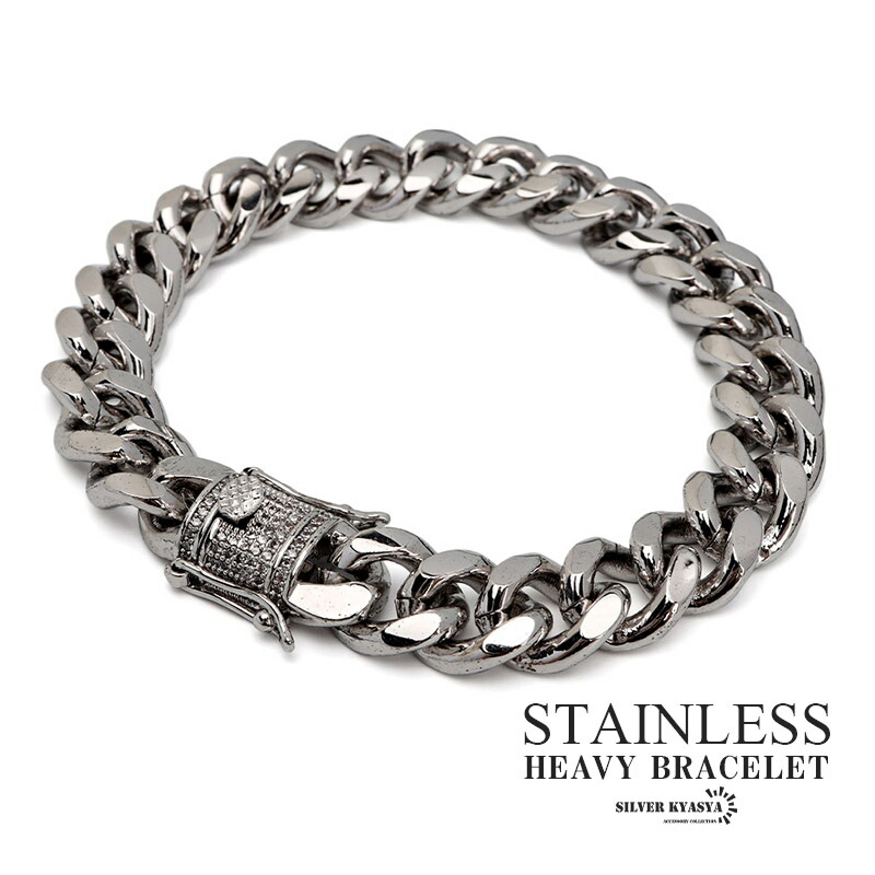 楽天市場】マイアミ キューバン チェーンブレスレット 喜平 CZ