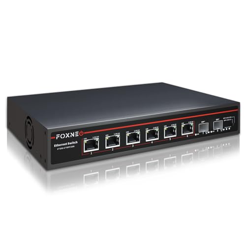 楽天市場】FOXNEO 10gbps スイッチングハブ 8ポート(10G RJ45*6と10G