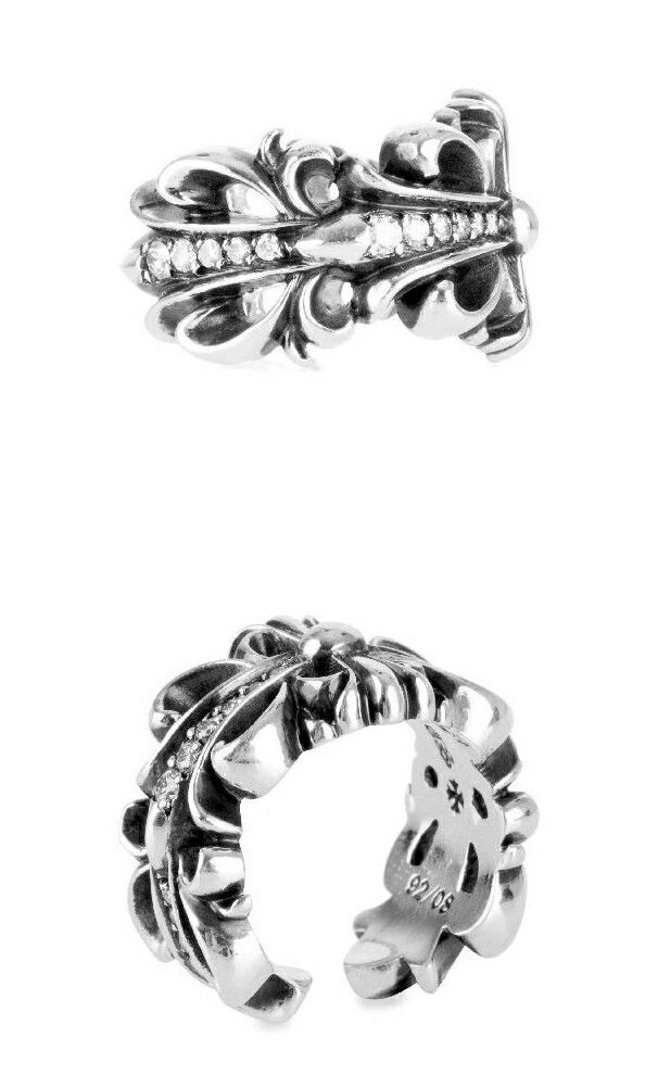 楽天市場】CHROME HEARTS DOUBLE FLORAL CROSS RING PAVE DIAMOND