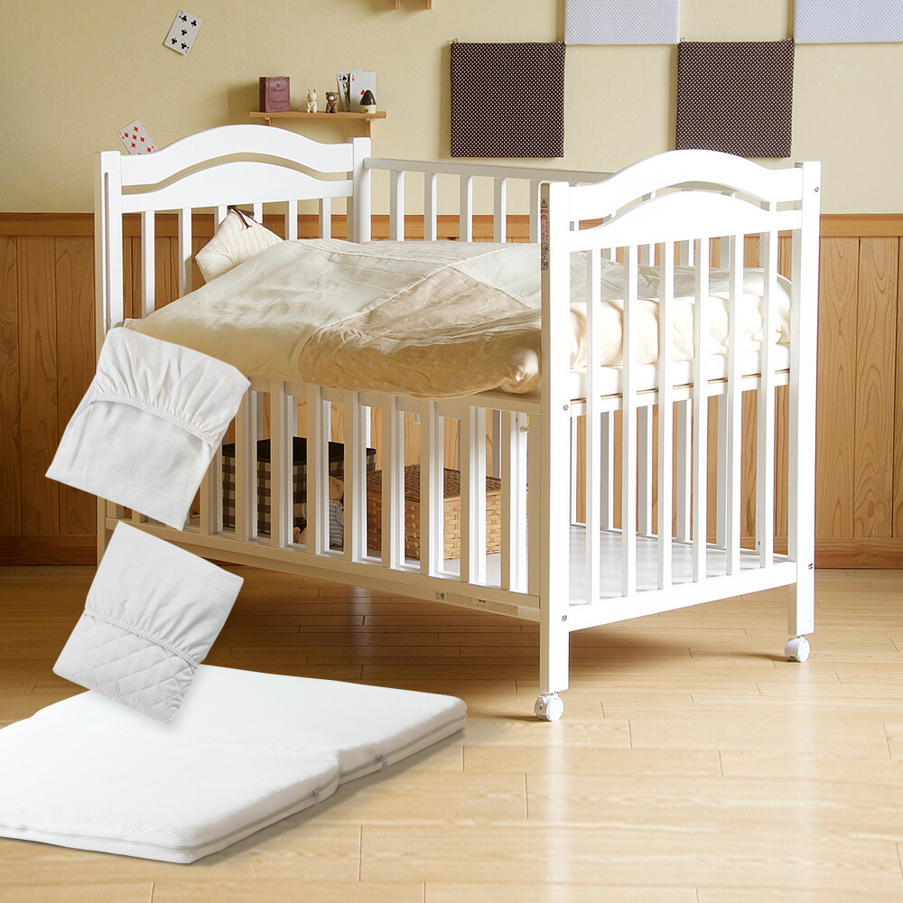 楽天市場】日本製 ベビーベッド 「アリス WH（ホワイト）【B品
