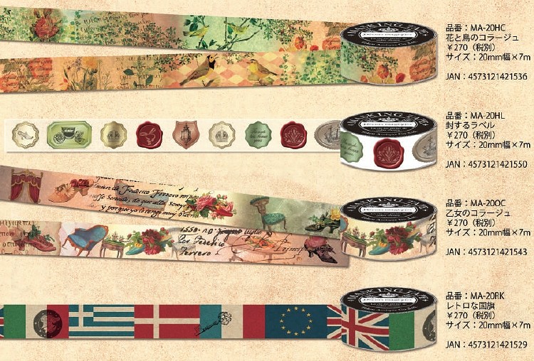 楽天市場】東京アンティーク マスキングテープ vol.3 20mm : SmartZakka