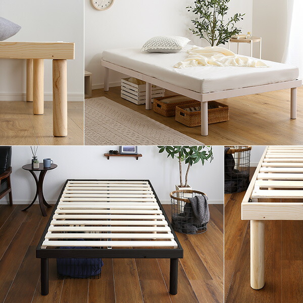 楽天市場】パイン材高さ2段階調整脚付きすのこベッド(シングル) : SMB