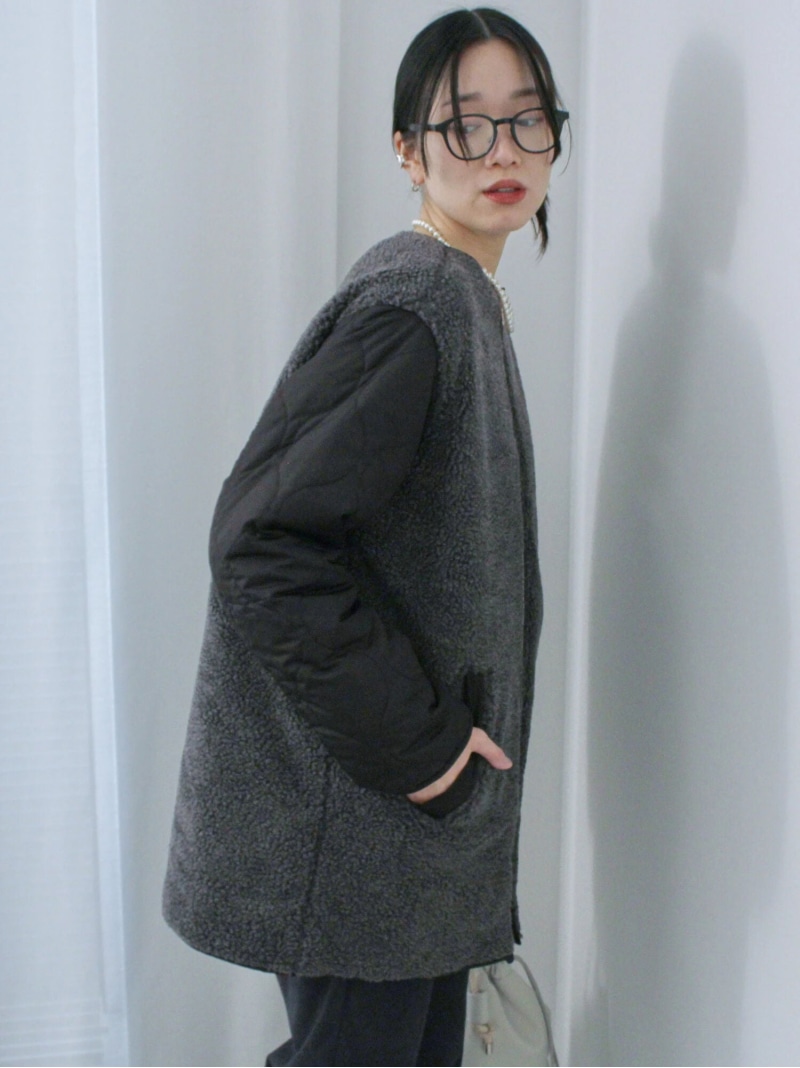 楽天市場】【SALE／55%OFF】ボア*キルトリバーシブルコート Samansa