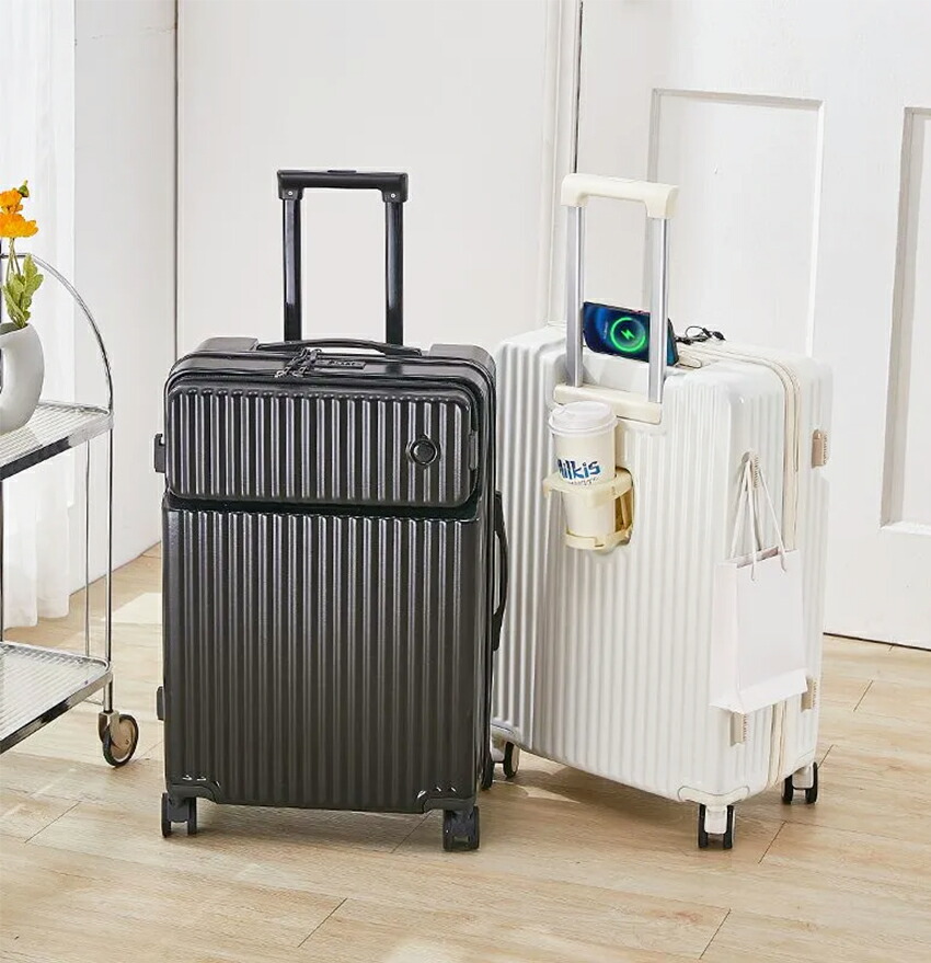 楽天市場】スーツケース フロントオープン 多機能 機内持ち込み 前開き