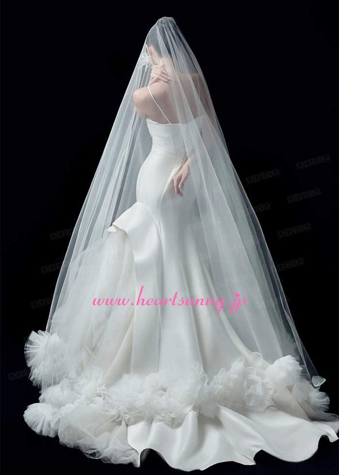 楽天市場】ウェディングベール 3m ロングマリアベール インスタ風