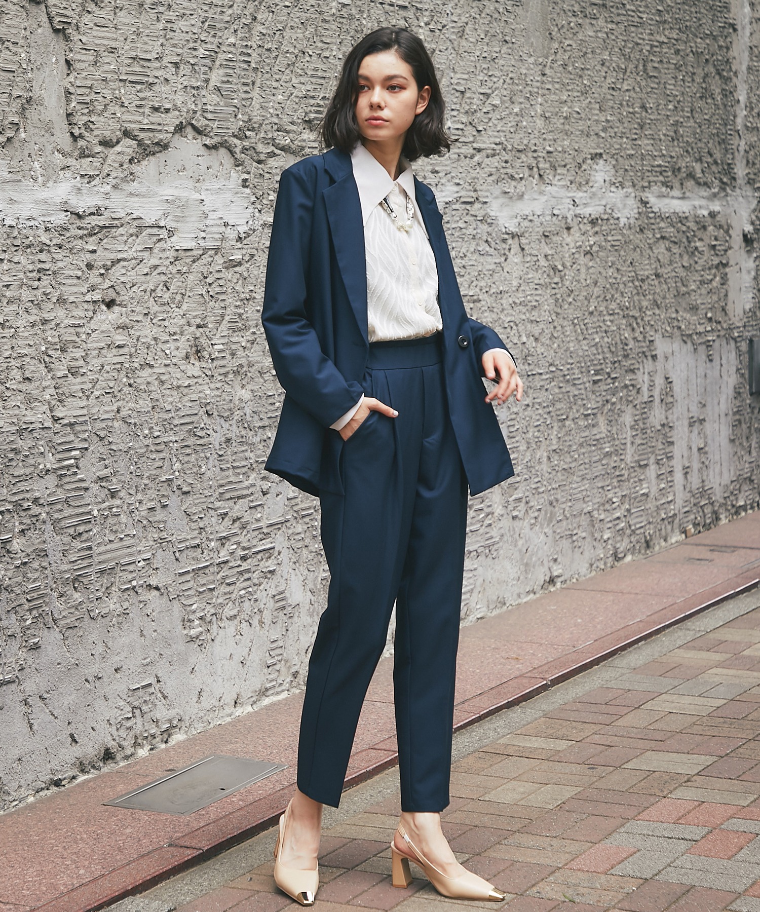 楽天市場】ダブルテーラード ジャケット ＆ テーパード パンツ 2点