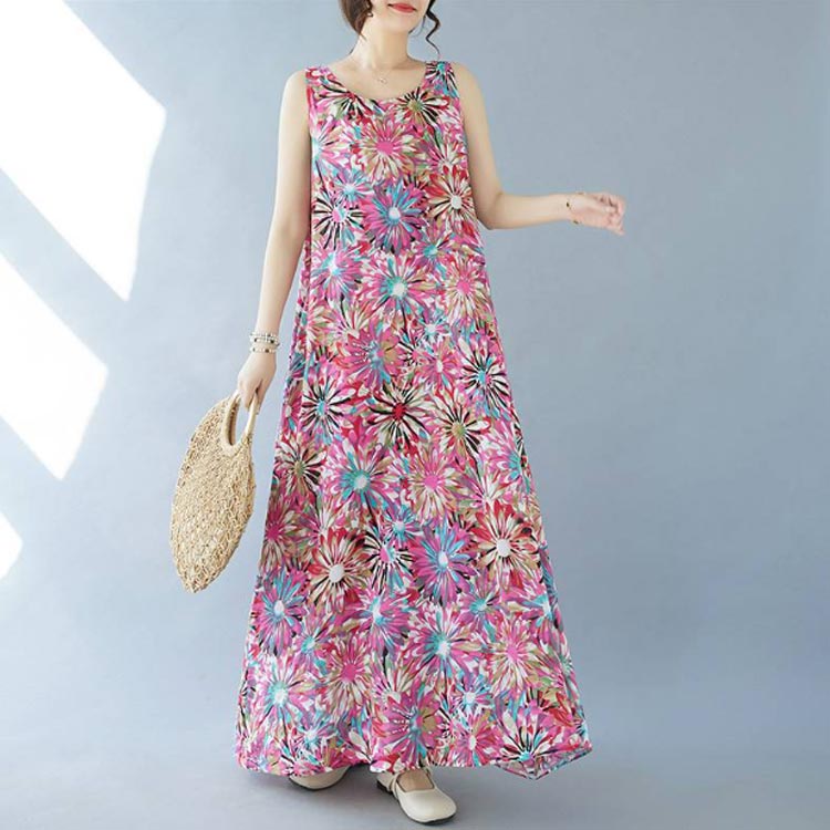 楽天市場】 ノースリーブワンピース ワンピース Aライン 重ね着 マキシ