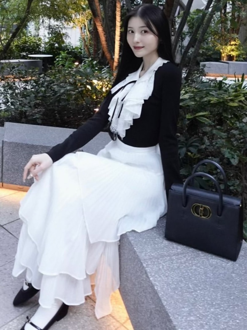 楽天市場】【SALE／40%OFF】Sustainableレイヤードラッフルニットプル