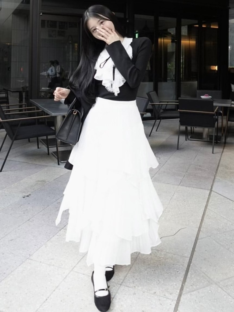 楽天市場】【SALE／40%OFF】Sustainableレイヤードラッフルニットプル