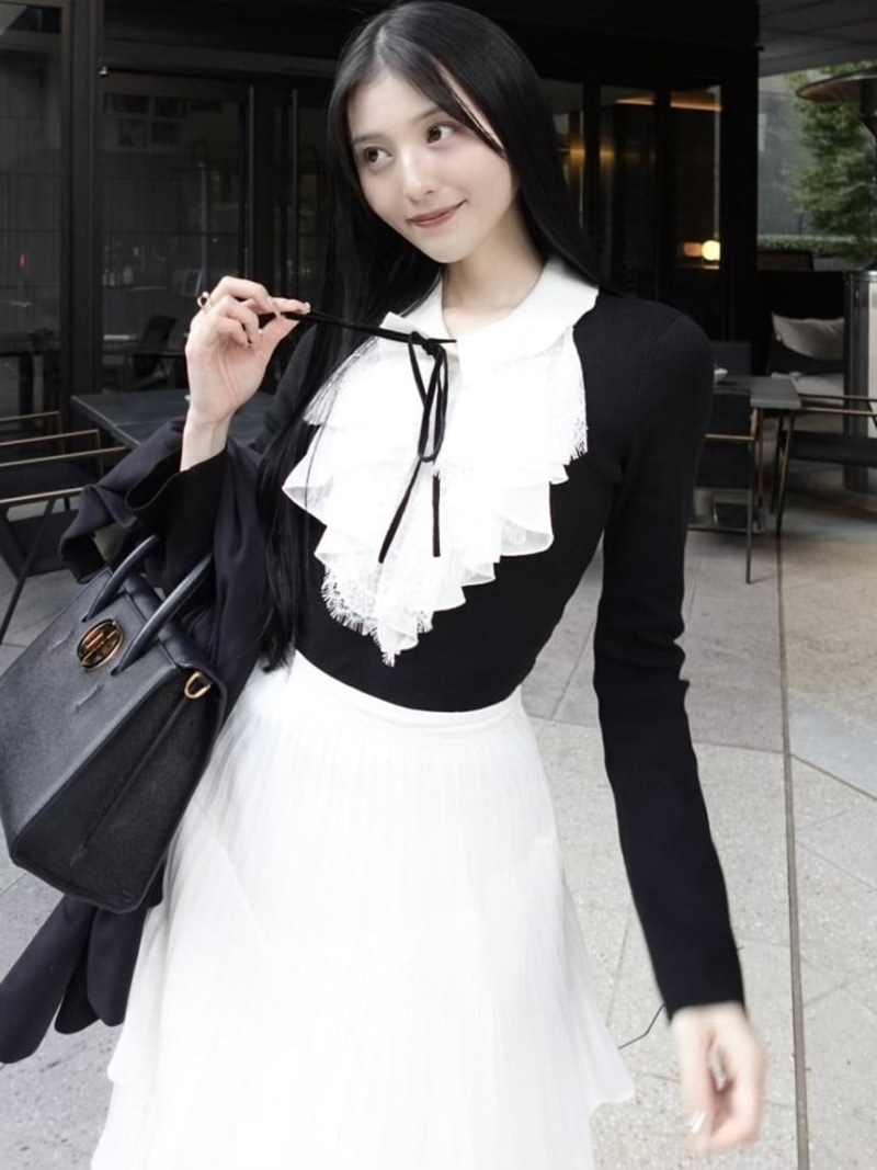 楽天市場】【SALE／40%OFF】Sustainableレイヤードラッフルニットプル