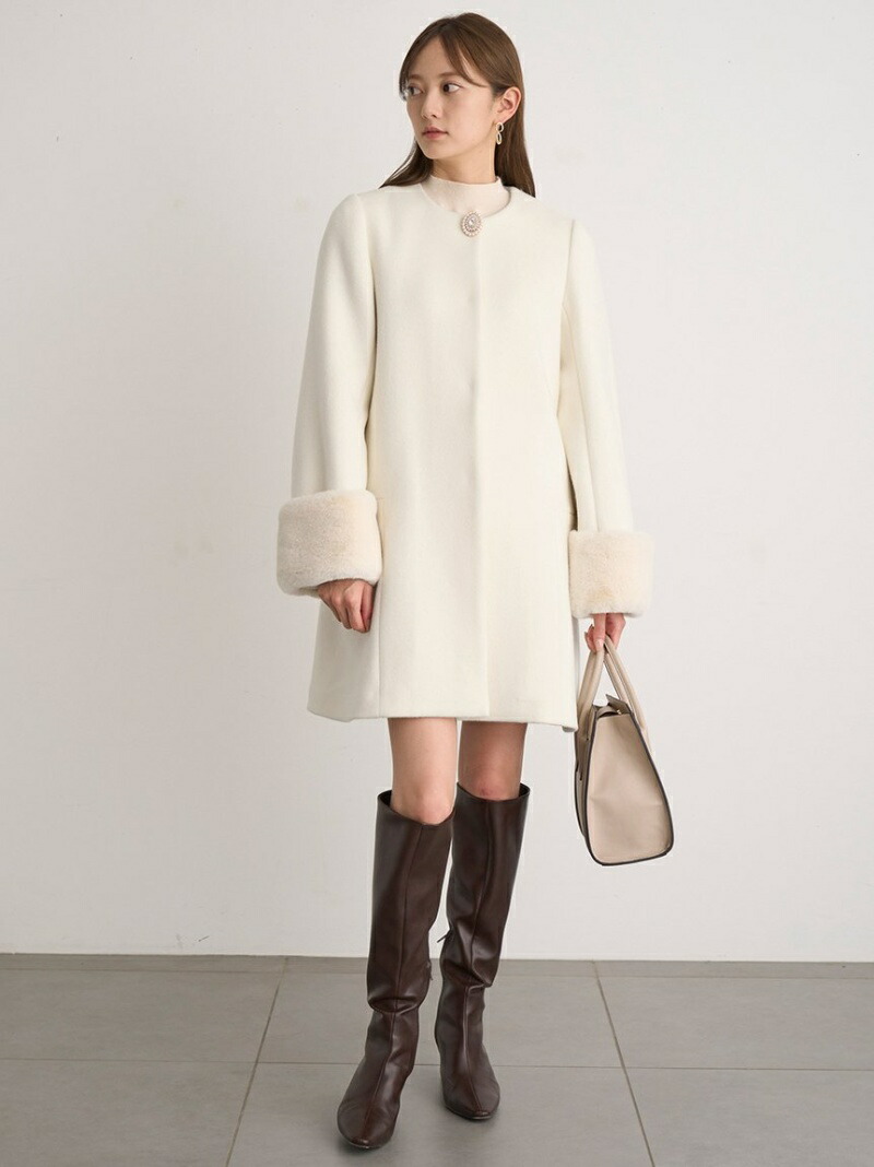 楽天市場】【WEB限定】ビジューブローチAラインコート SNIDEL