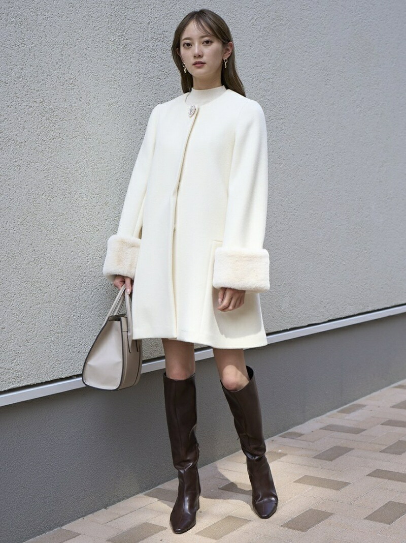 楽天市場】【WEB限定】ビジューブローチAラインコート SNIDEL