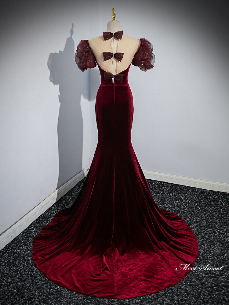 楽天市場】カラードレス ロングドレス マーメイドドレス ワインレッド