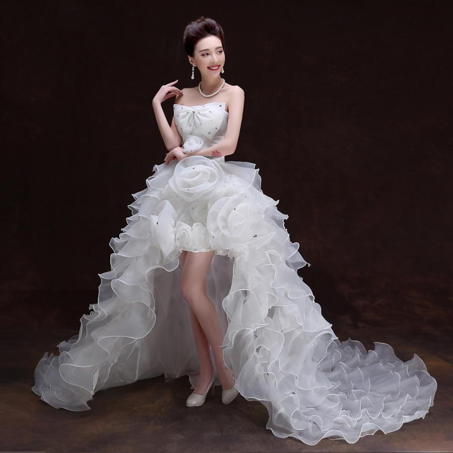 楽天市場】ウェディングドレス 安い トレーンドレス 前ミニ