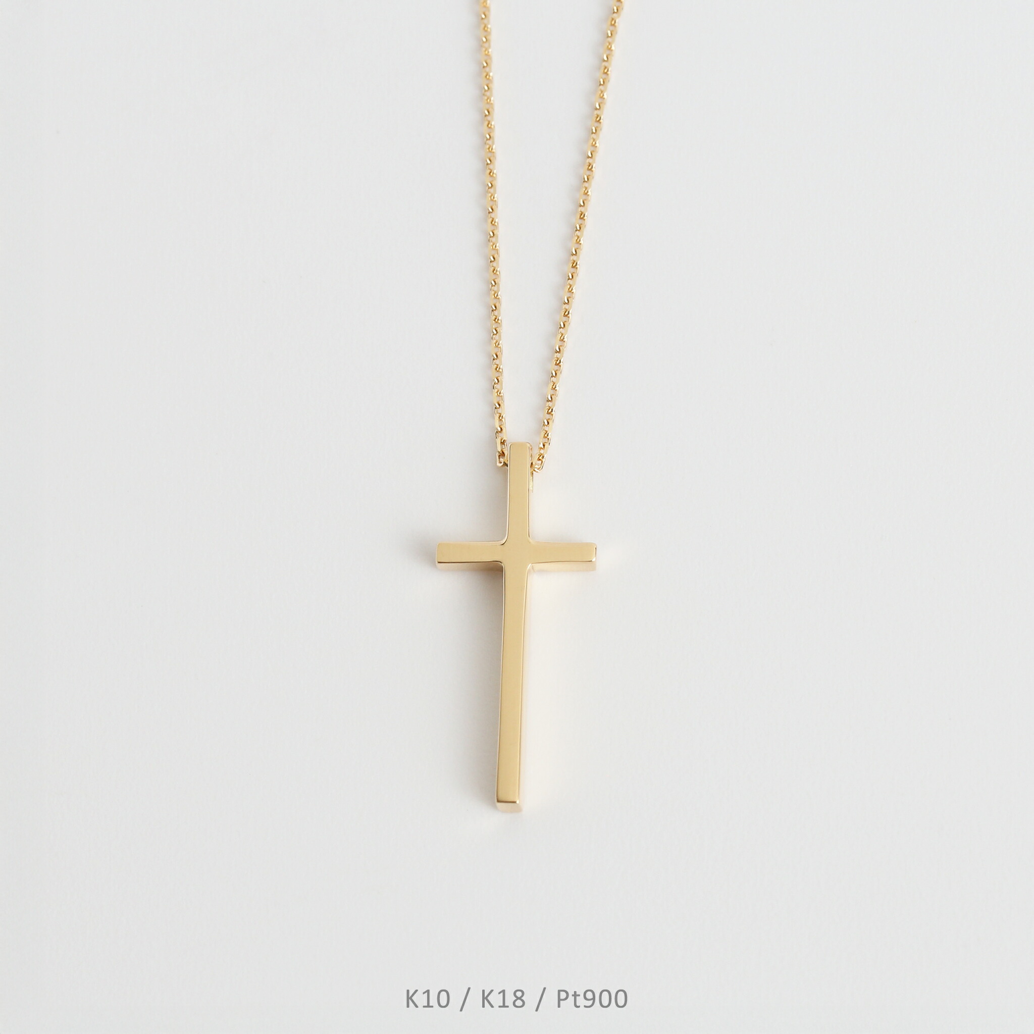 楽天市場】【Bullion Necklace】 K10/K18/Pt900 クロス ネックレス 地