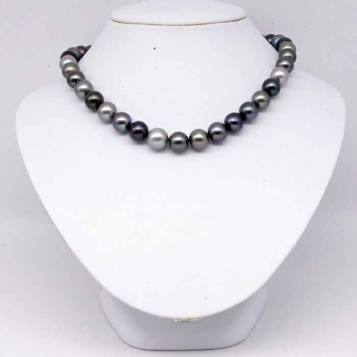 ヒロ】4点セット本真珠チャコールグレー＆ブラックマルチパール