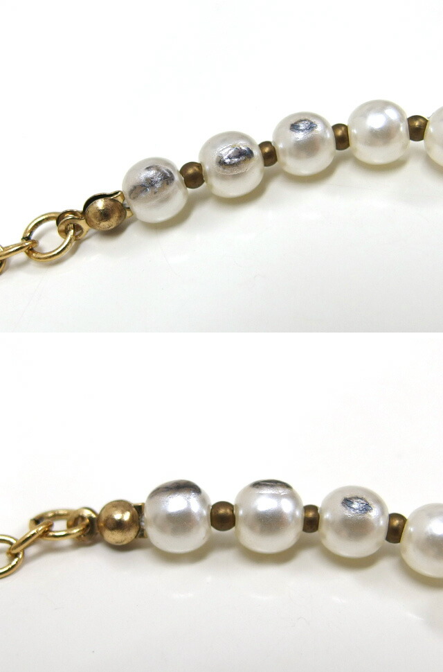 楽天市場】クリスチャン・ディオール ロゴ フェイクパール ネックレス