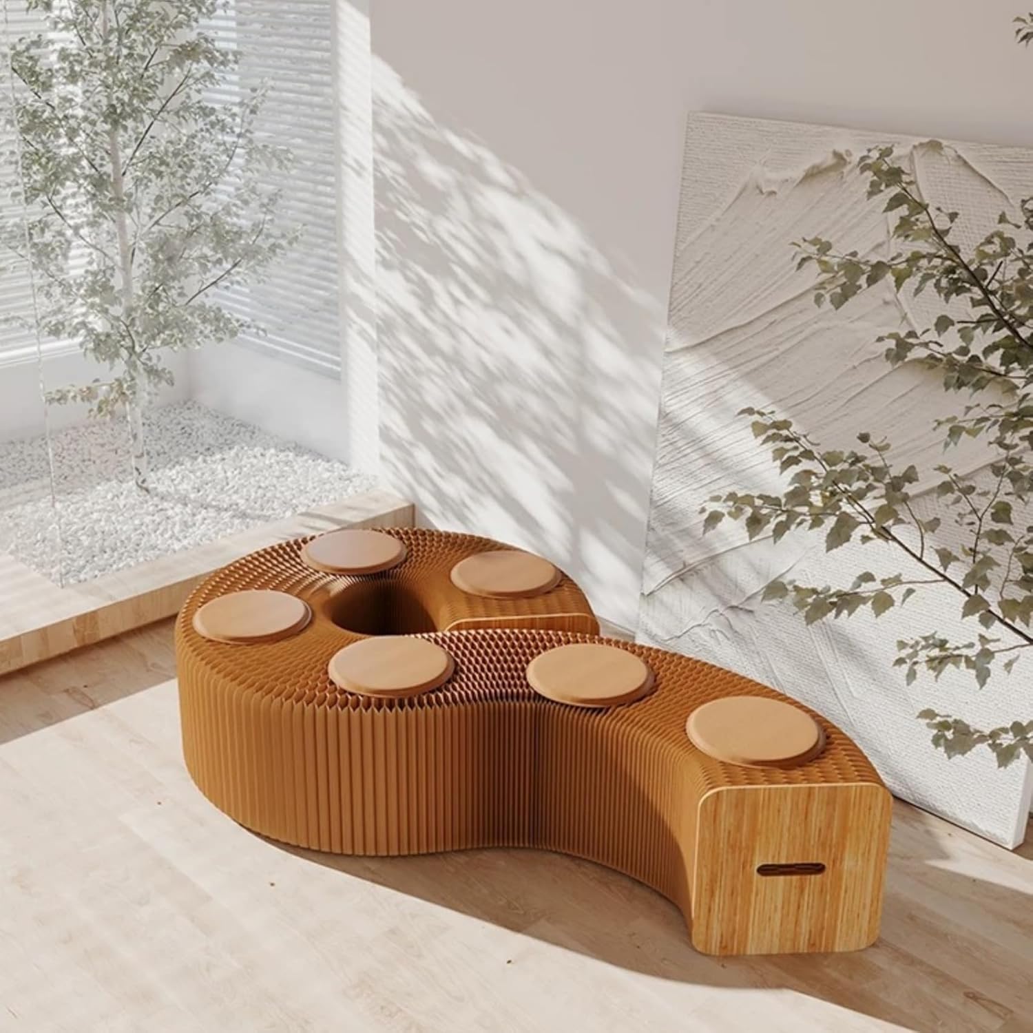 楽天市場】ペーパーベンチ アコーディオン 紙製 折りたたみ式 クラフト