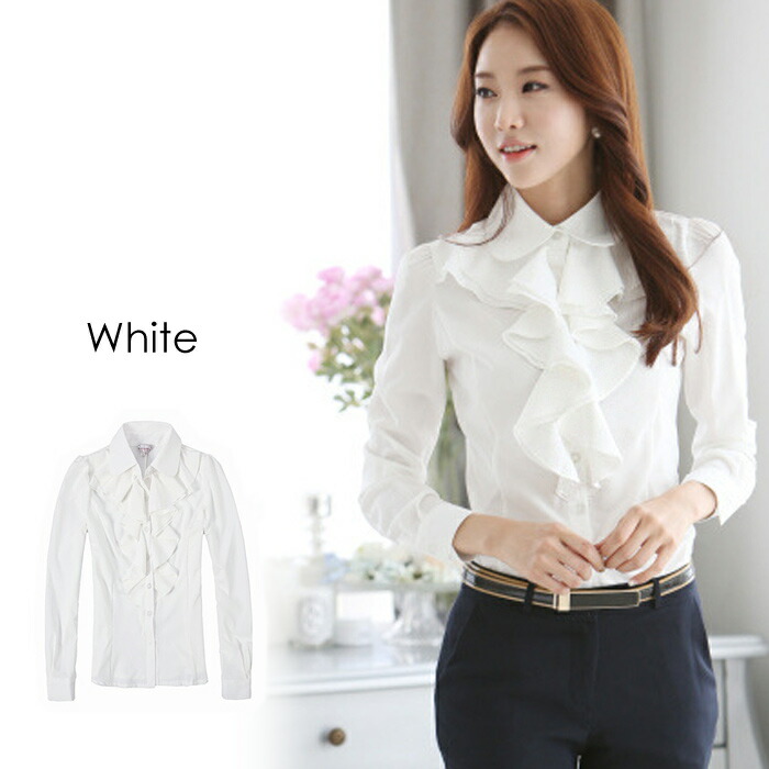 楽天市場】【2,784円☆よりどり2点20%OFF】 胸元フリル ブラウス