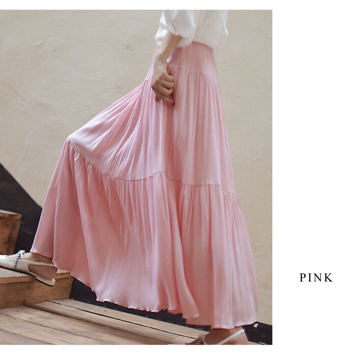 楽天市場】スカート レディース フレアスカート リネン 黒 白 ロング