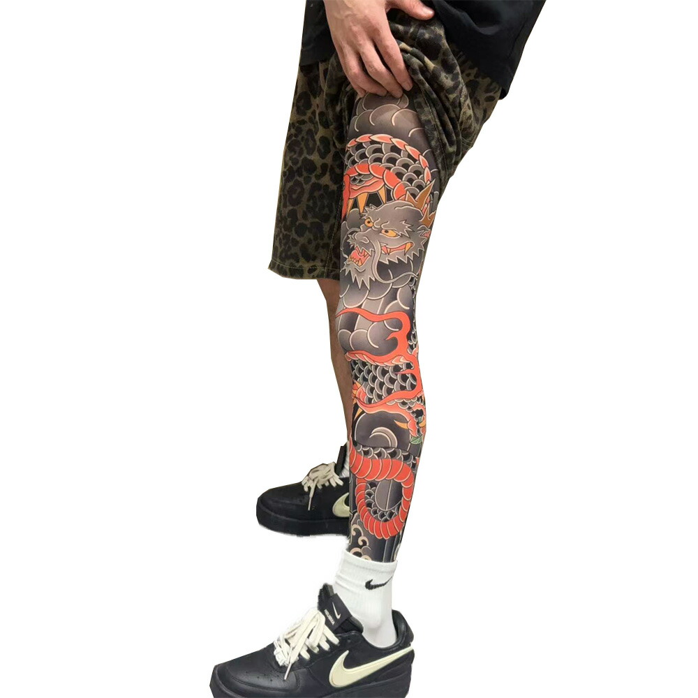 楽天市場】タトゥー レッグカバー リアル 足カバー 夏 冷感 メンズ