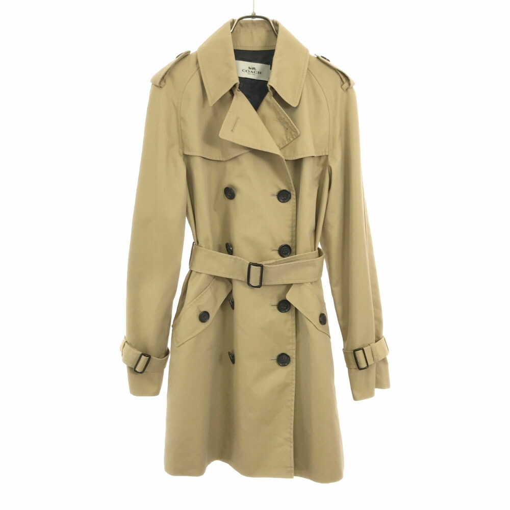 楽天市場】古着 COACH コーチ トレンチコート S ベージュ レディース