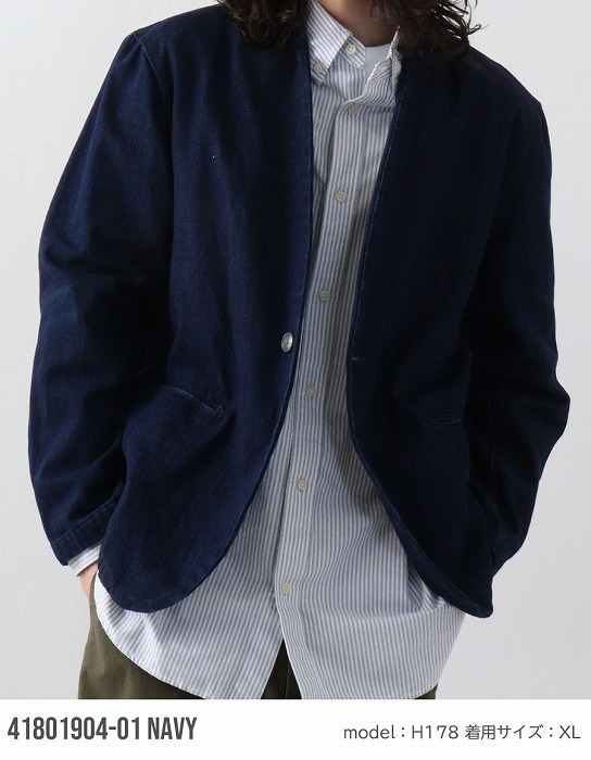 楽天市場】テーラードジャケット デニム デニムジャケット ノーカラー