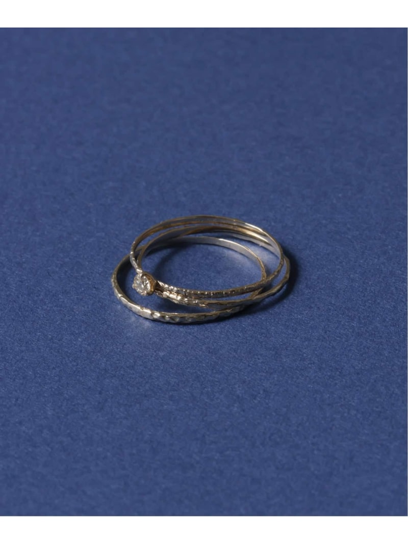 楽天市場】10thテクスチャー3本ダイヤリング K10 Lilas スピックアンド