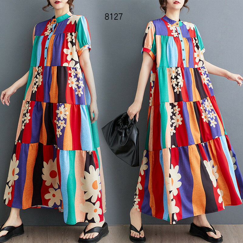 楽天市場】ワンピース フラワー柄 レディース ワンピ ロングワンピース