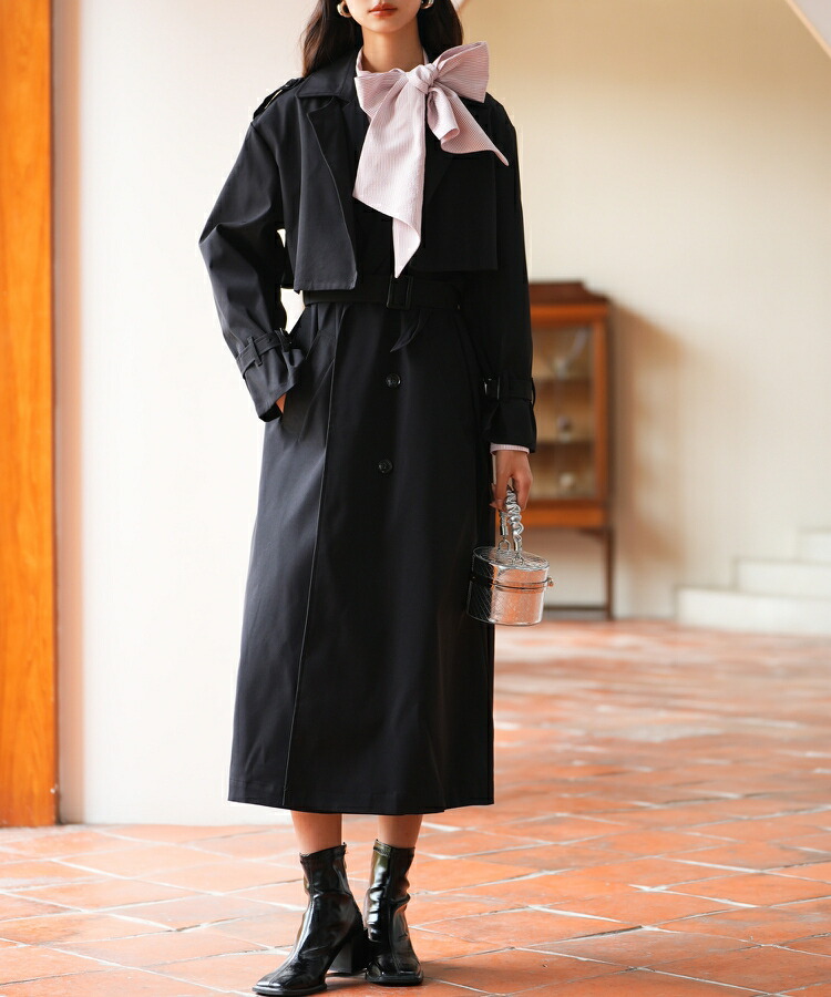 楽天市場】コート レディース トレンチコート 2点せセット 2way ロング